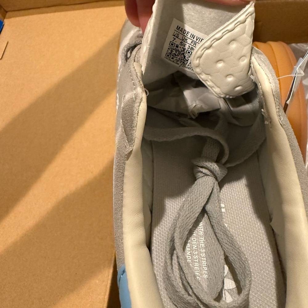 adidas Gazelle Gray and Blue Sneakers - Picture 3 of 4
